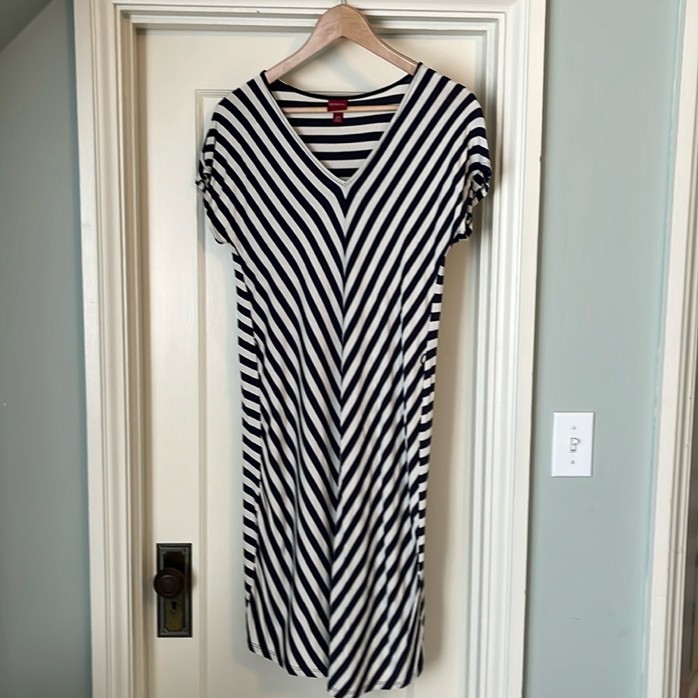 Merona Light Weight Stripe Dress Navy Size S/P